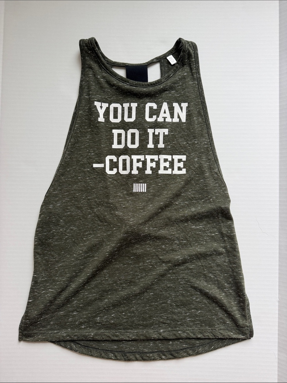 VSX Olive Graphic 'You Can Do It - Coffee' Racerback Tank SIZE XS